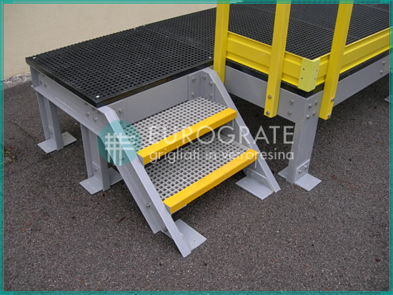 stair treads, stair tread covers and handrails used in self-supporting structures