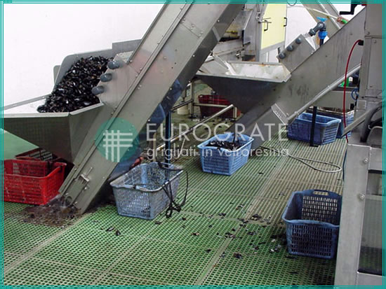 grated flooring installed in a food processing plant