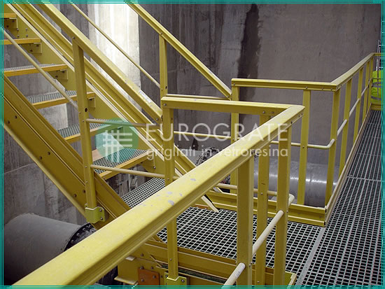 safety handrails and stair treads in the water treatment sector