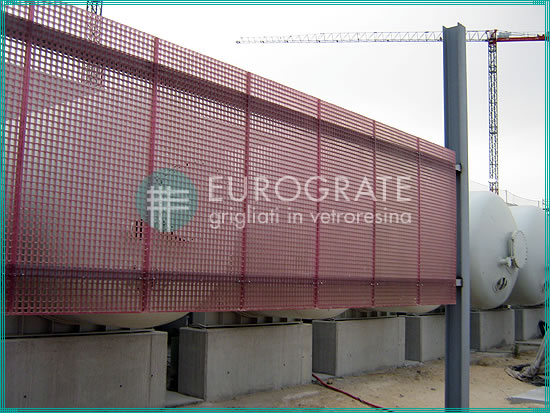 mesh fencing protecting tanks in water treatment plants