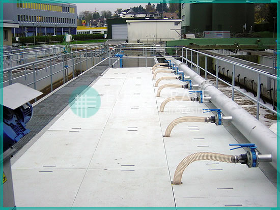 safety handrails in an industrial waste water treatment plant