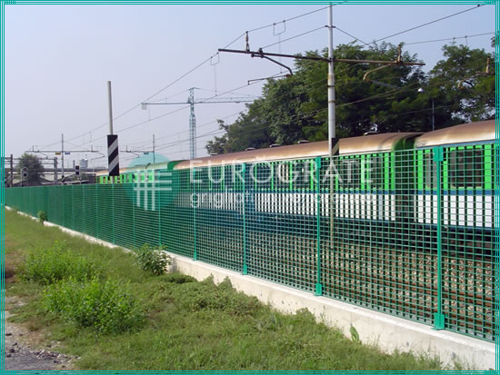 industrial fencing to demarcate areas where trains pass