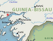 Map of Guinea Bissau where the fibreglass gratings and safety handrails are installed